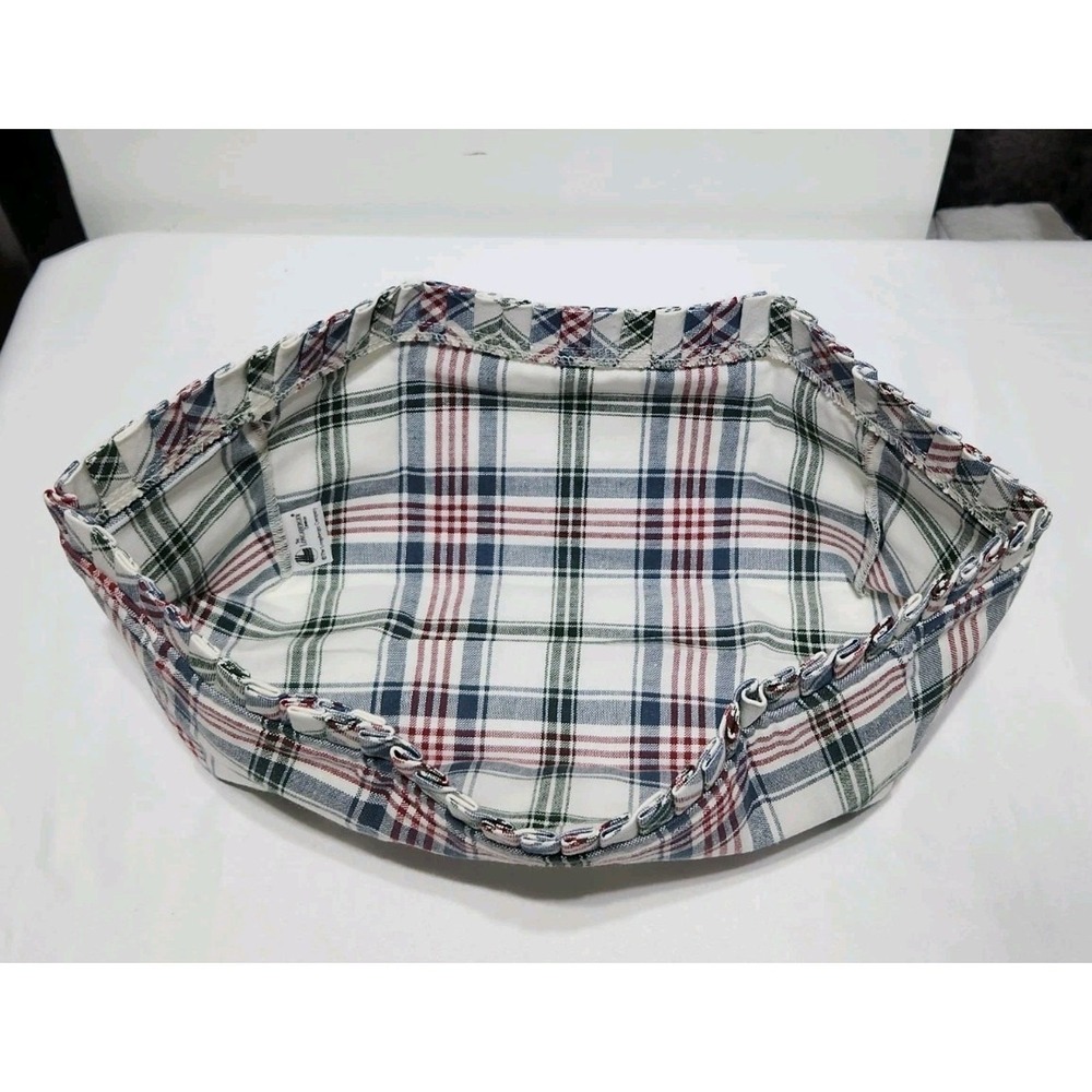 Longaberger Easter Basket Liner Market Day Plaid Multi Colored